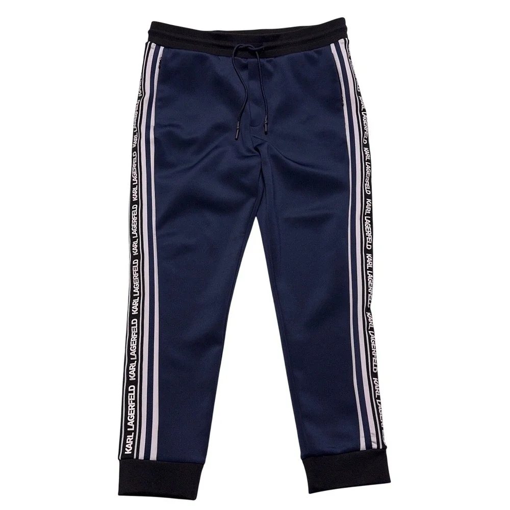 Karl Lagerfeld‎ Paris Jogger Sweatpants Mens Large Blue Colorblock Track